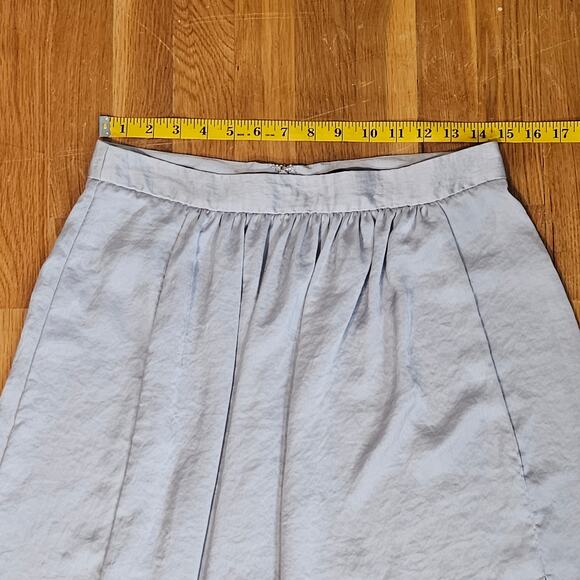 Victorias‎ Secret Satin Maxi Skirt Womens 6 Silver Gray High Waist Slit Lounge - Picture 8 of 10